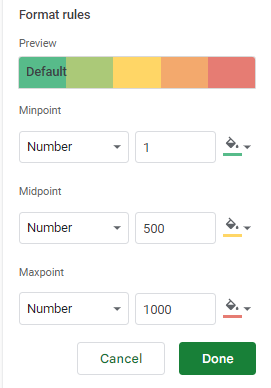 condformat values gs color scale rules