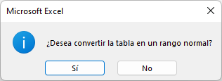 Convertir Tabla en Rango Normal en Excel