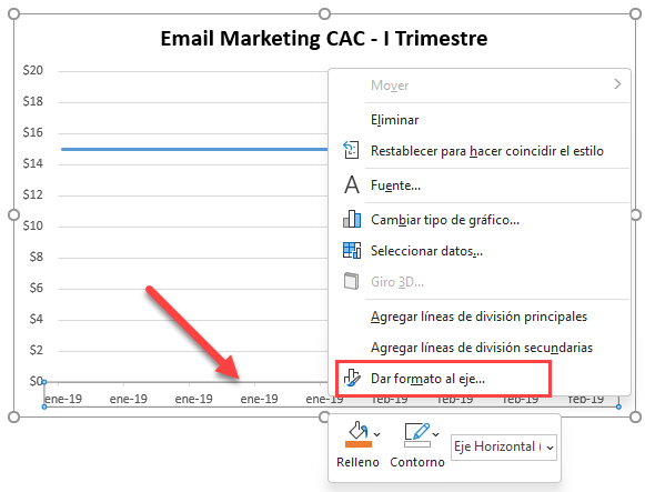 Dar Formato a Gráfico Escalonado