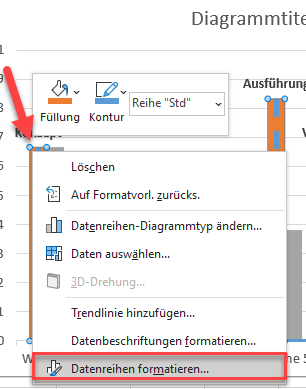 Datenreihe formatieren öffnen