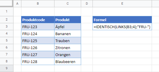 Datenueberpruefung text beginnt mit google sheets