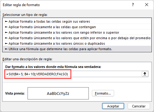 Editar Regla Formato Condicional Múltiples Condiciones en Excel