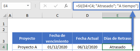 Fórmula para Verificar Si Está Atrasado