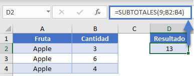 Función Básica Subtotales en Excel
