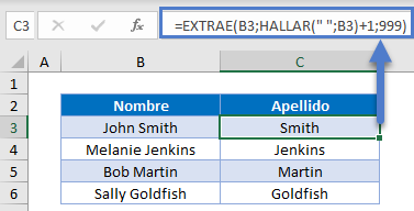 Funciones Extrae Hallar en Excel