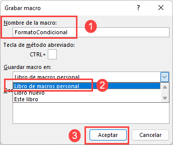 Grabar Macro en Libro Personal en Excel