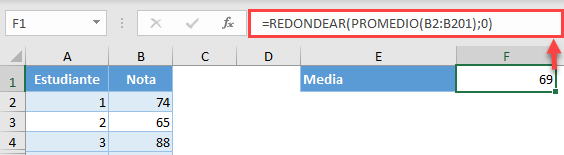 Media Notas de Estudiantes Redondeada