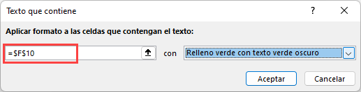 Menú Formato Condicional Resaltar Celdas Texto Que Contiene Paso2 en Excel