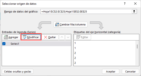 Modificar Series