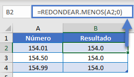 Redondear hacia Abajo al Número Entero Más Cercano en Excel