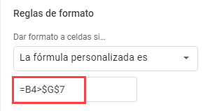 Reglas de Formato Condicional Basado en Otra Celda en Google Sheets