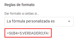 Resaltar Celdas Si Reglas de Formato Condicional en Google Sheets