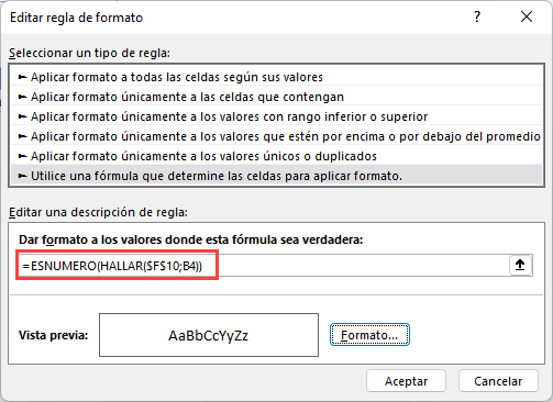 Resaltar Celdas con Texto Específico en Excel Regla de Formato