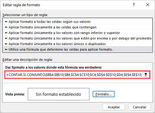 Resaltar Filas Duplicadas Editar Regla Formato en Excel