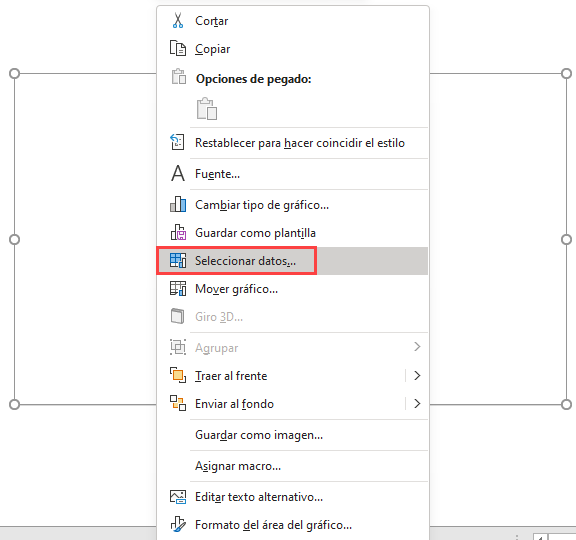Seleccionar Datos del Gráfico en Excel