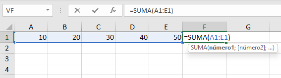 Suma de Rango de Celdas en Excel