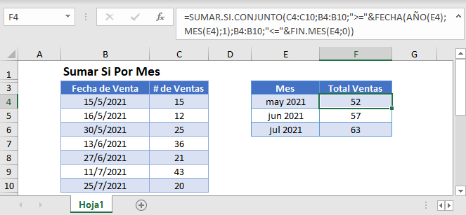 Sumar Si Por Mes Excel