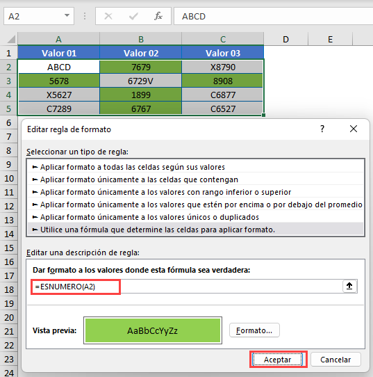 Validación Formato Condicional en Excel