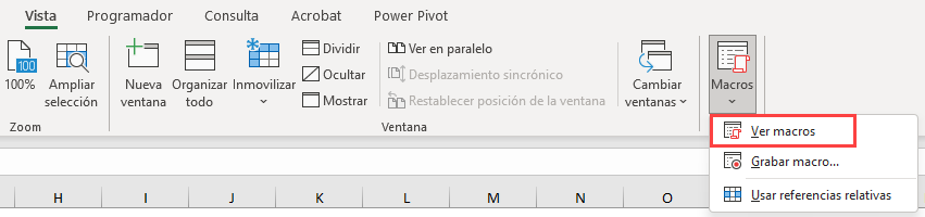 Ver Macros en Excel