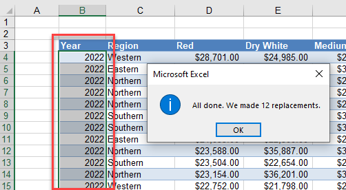 Wildcards-select replace values replaced