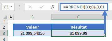 arrondir prix exemple fonction arrondi 99 centimes