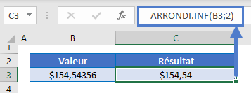 arrondir prix exemple fonction arrondi centime inferieur