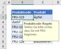 benutzerdefinierte datenueberpruefung eingabemeldung anzeigen