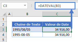 convertir texte en date fonction dateval