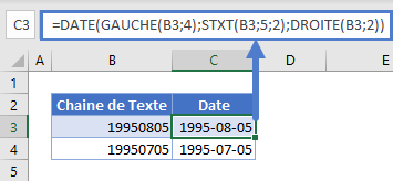 convertir texte en format aaaammjj en date