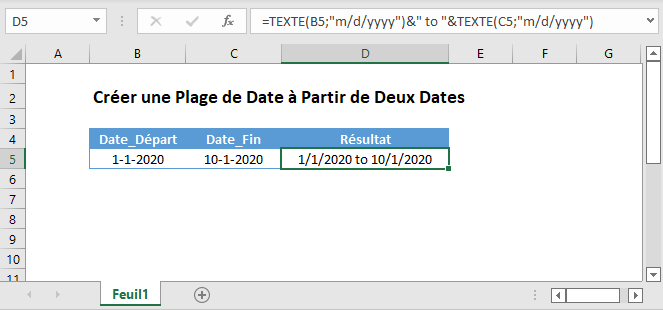 creer plage avec deux dates fonction principale