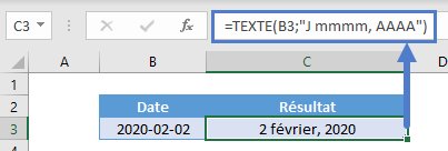 date sous forme texte format j mmmm aaaa