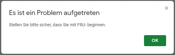 datenvalidierung benutzerdefinierte formel fehlermeldung anzeigen google sheets