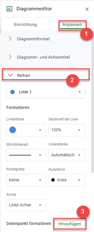 diagramm anpassen google sheets