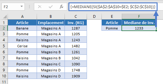 exemple mediane si formule tableau versions anterieures 2019