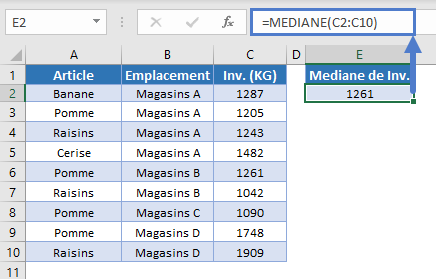 exemple simple fonction mediane