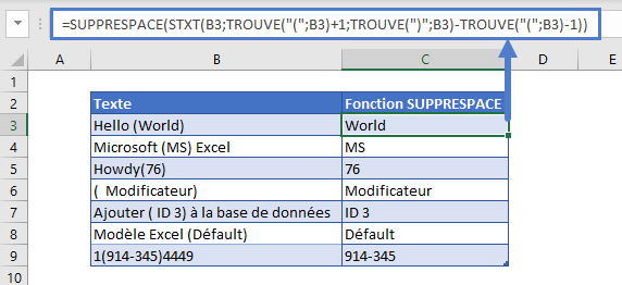 extraire texte entre caracteres fonction supprespace