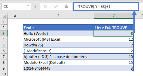 extraire texte entre caracteres premiere fonction trouve