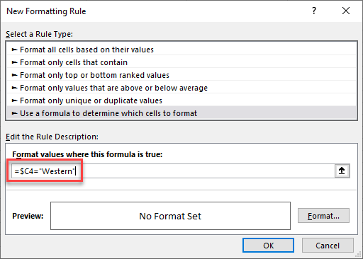 formulas cond format new rule