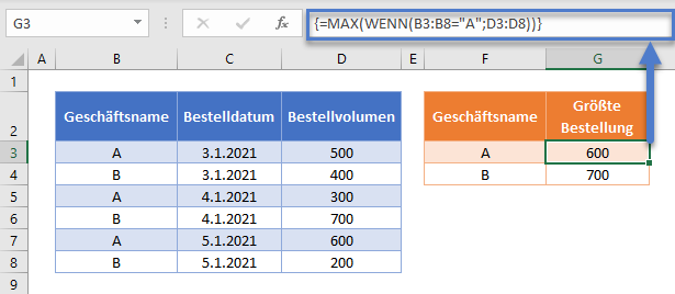 max wenn bedingung array funktion