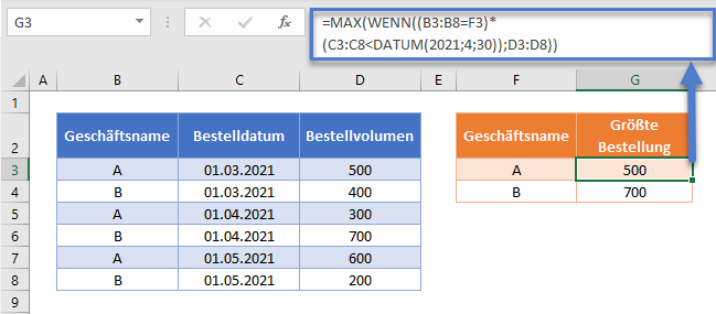 max wenn mehrere kriterien array funktion mit zellenbezug