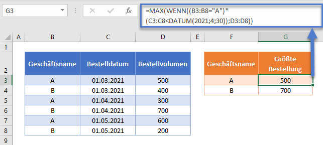 max wenn mehrere kriterien array funktion