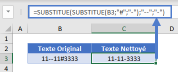 supprimer caracteres indesirables fonction substitue imbriquees