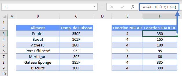 supprimer derniers caracteres droite fonction gauche