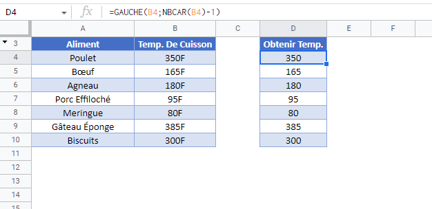 supprimer derniers caracteres droite google sheets