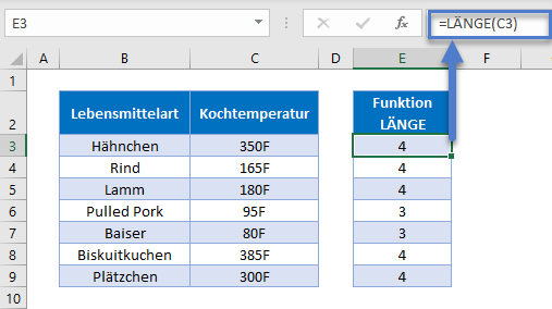 text aus zelle extrahieren laenge funktion