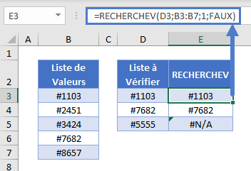 trouver valeurs manquantes fonction recherchev etape 1