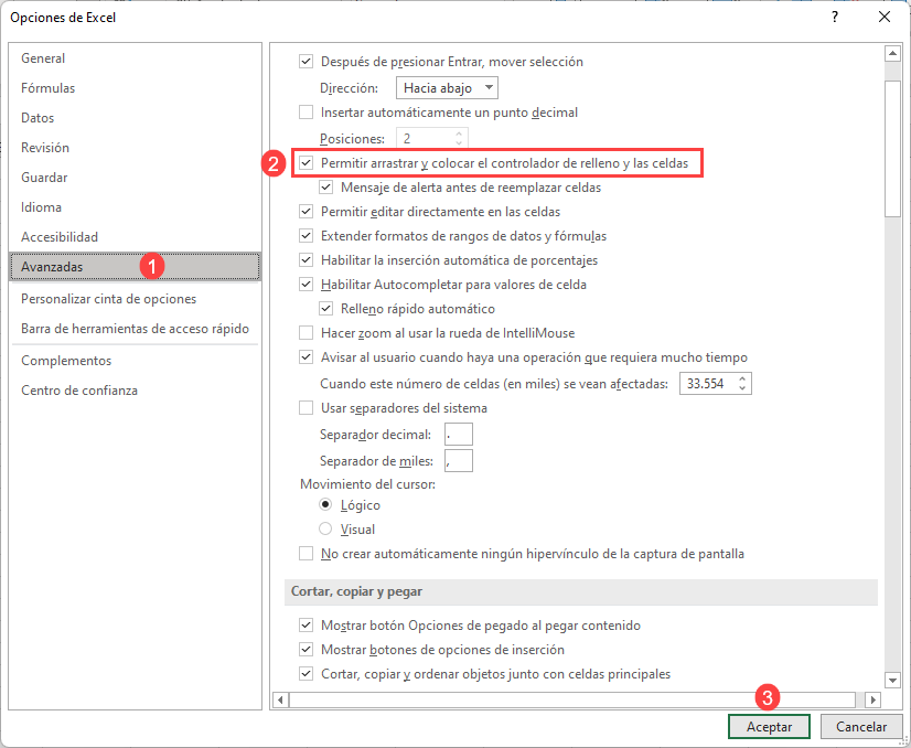 Activar el Relleno Automático en Excel