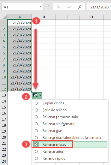 Autorellenar Meses en Excel