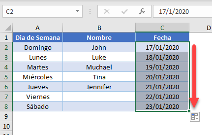 Autorelleno de Fechas en Excel