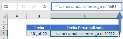 Cadena Combinada con Texto en Excel